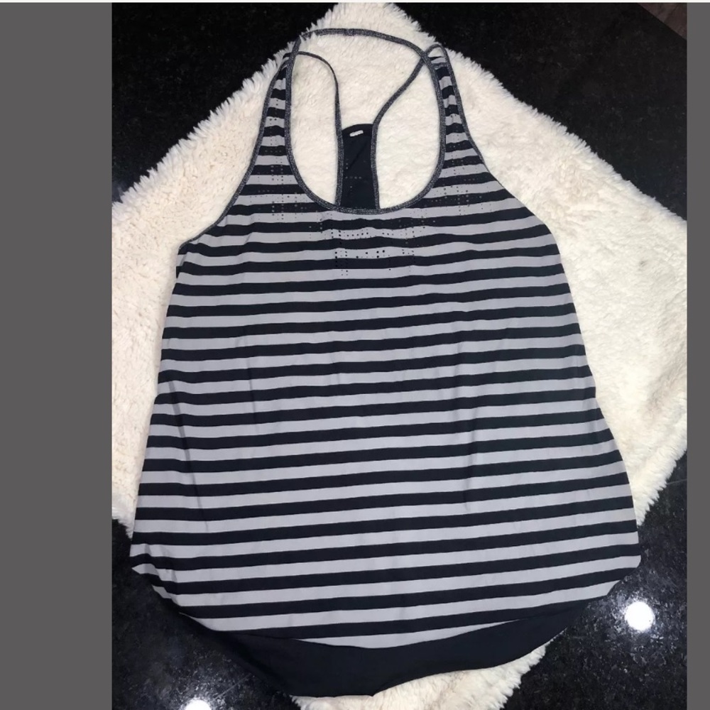 LULULEMON Water Bound Singlet Stripe Black